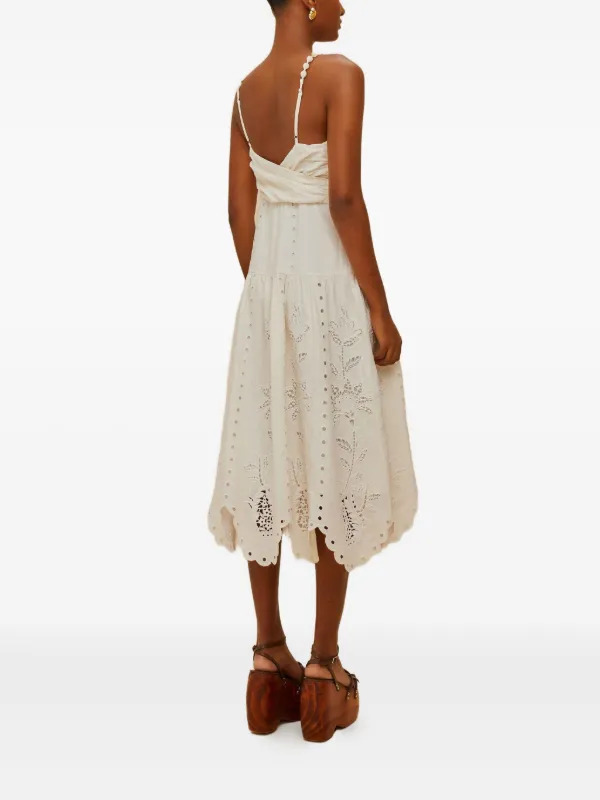 fitted lace wedding dress Mixed Lace Garden Midi Dress – FARM Rio main image 1