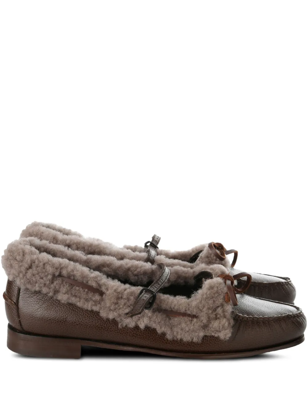 Hereu Sneakers met lammy afwerking Bruin