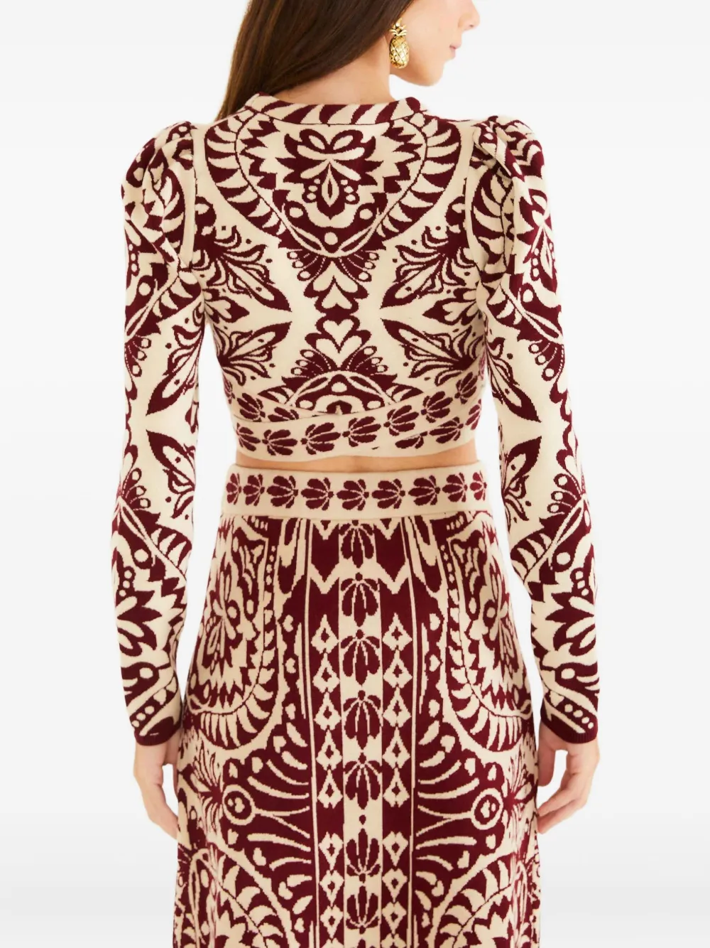  Farm Rio Patterned Long-sleeve Top - Neutrals 
