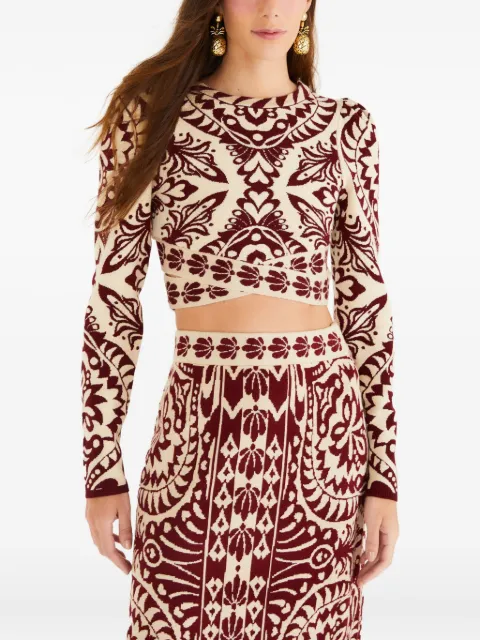 FARM Rio patterned long-sleeve top