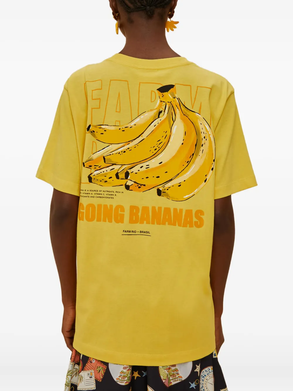 Farm Rio Banana-graphic T-shirt In Yellow