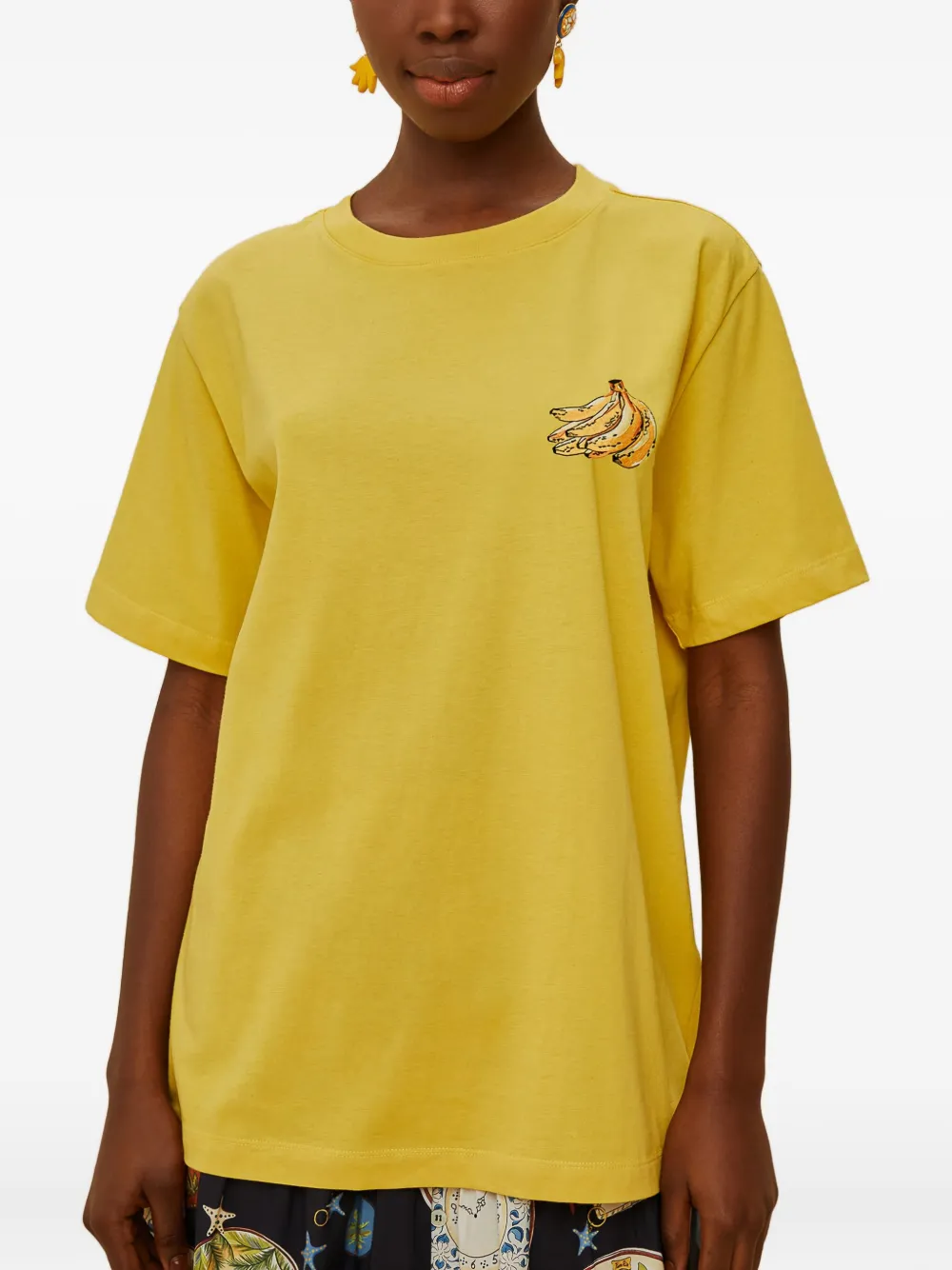 Farm Rio Banana-graphic T-shirt In Yellow