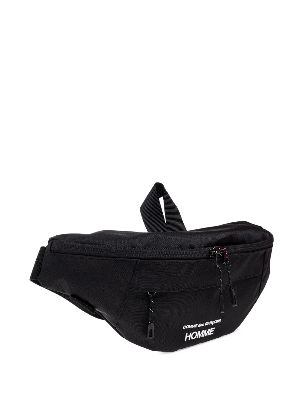 Comme Des Garçons Homme Deux Zip Belt Bag In Black