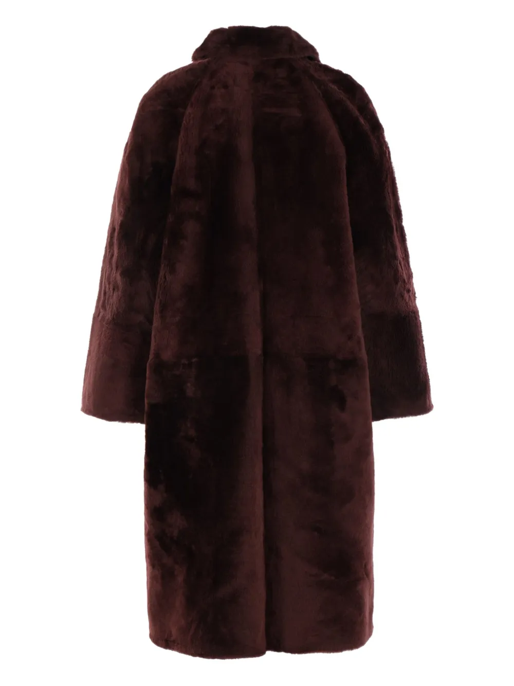 Yves Salomon Button-fastening Coat In Burgundy