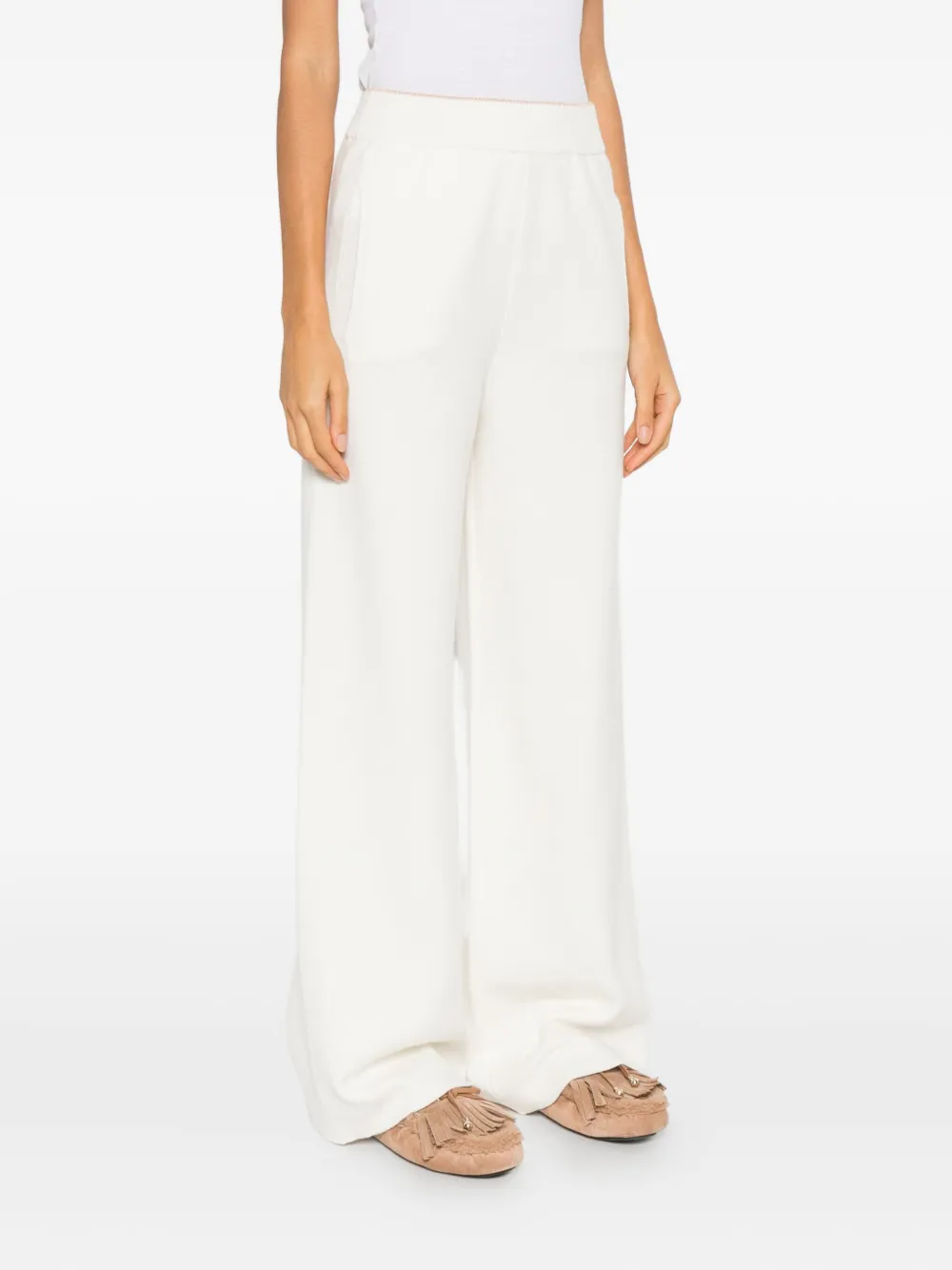 Eleventy Ribbed Trousers In White