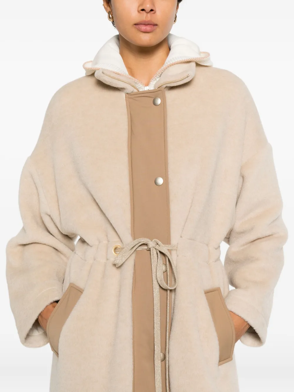 Eleventy Zip-up Coat In Neutral