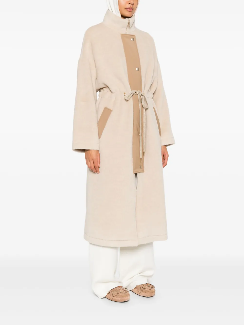 Eleventy Zip-up Coat In Neutral