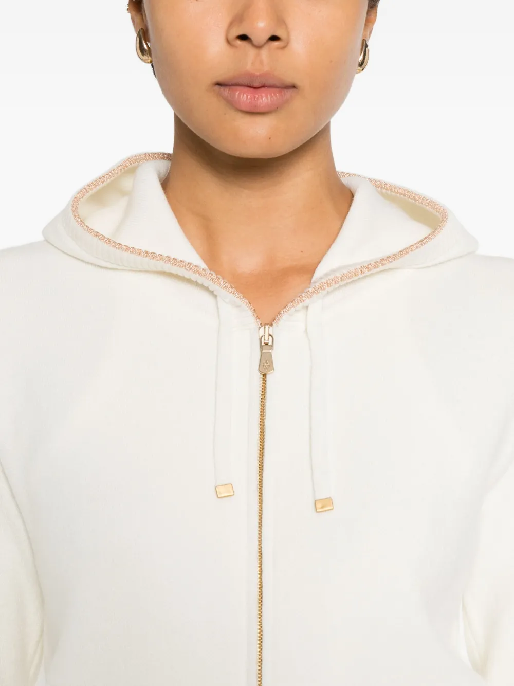 Eleventy Zip-up Hoodie In White