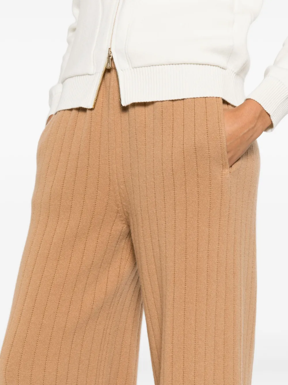 Eleventy Ribbed Trousers In Brown