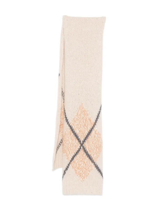 Eleventy Argyle Scarf in Neutrals