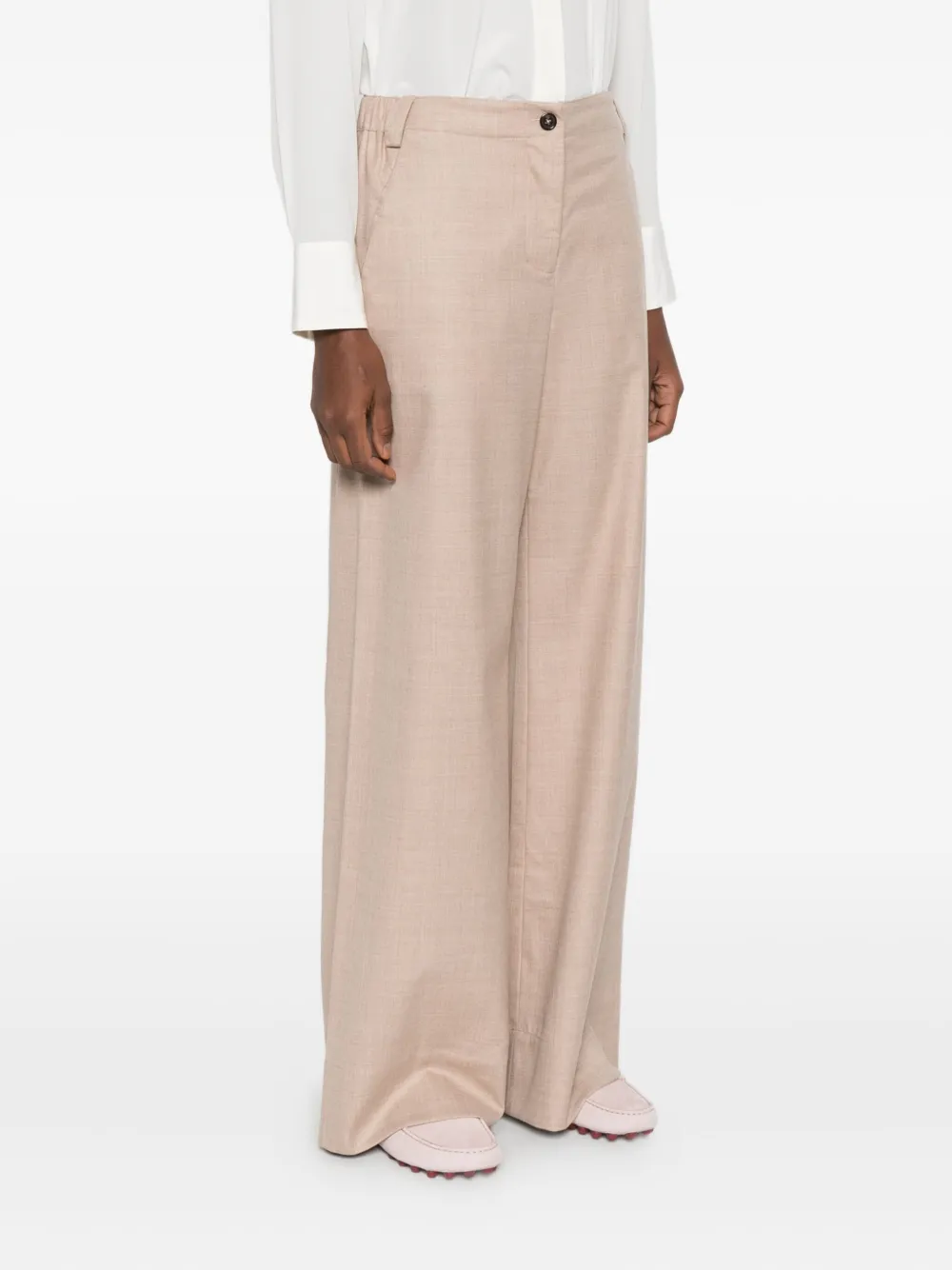 Hemisphere Button Trousers In Neutral