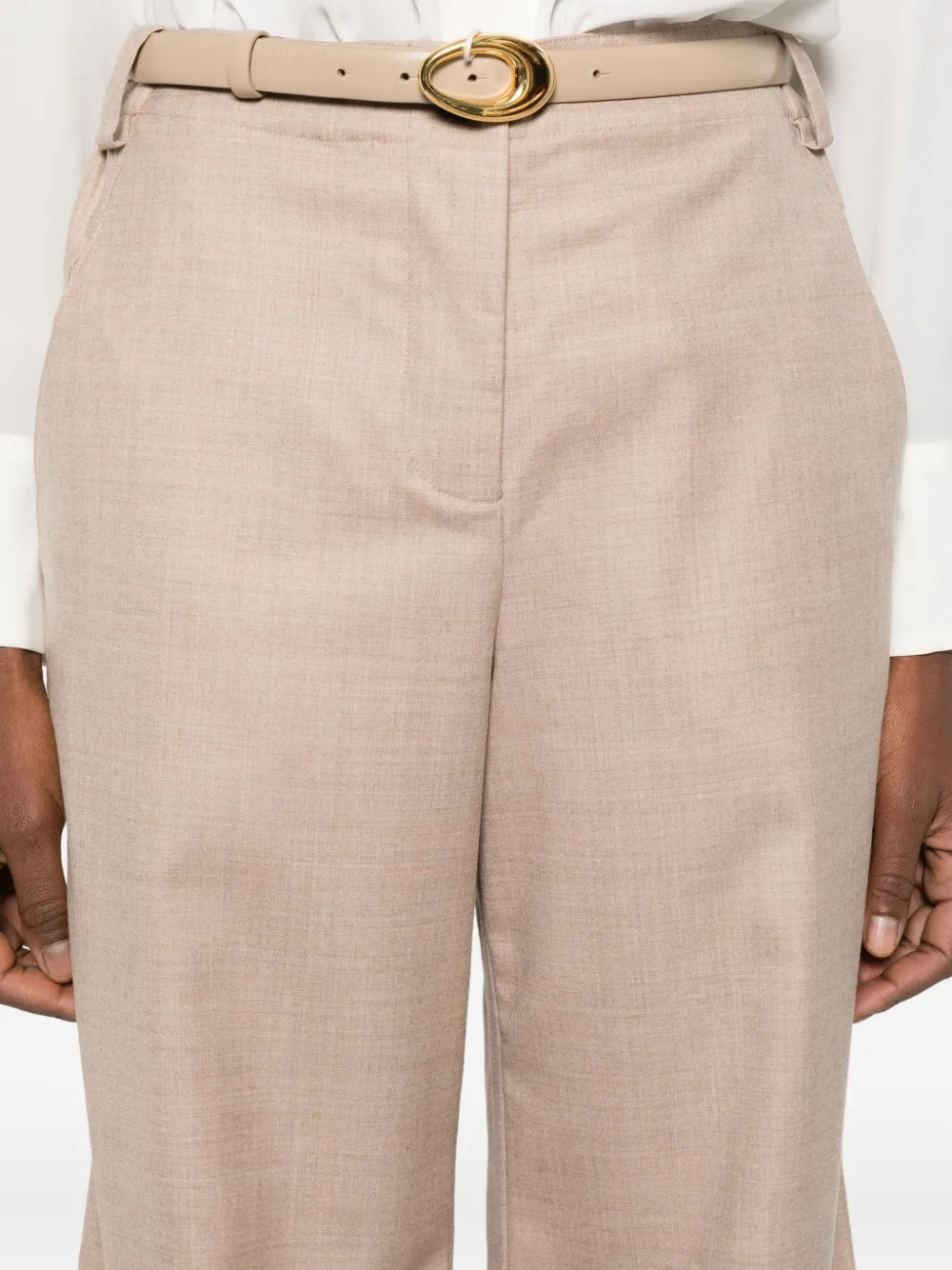 Hemisphere Button Trousers In Neutral