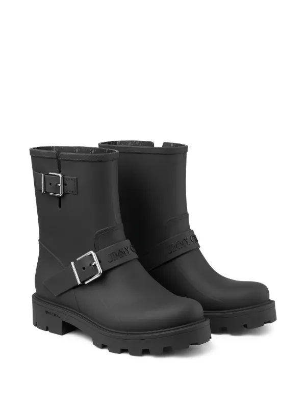 Jimmy Choo Biker Rain buckle-strap Boots | Black | FARFETCH