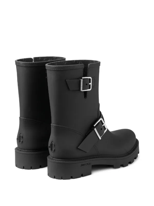 Jimmy Choo Biker Rain buckle-strap Boots | Black | FARFETCH