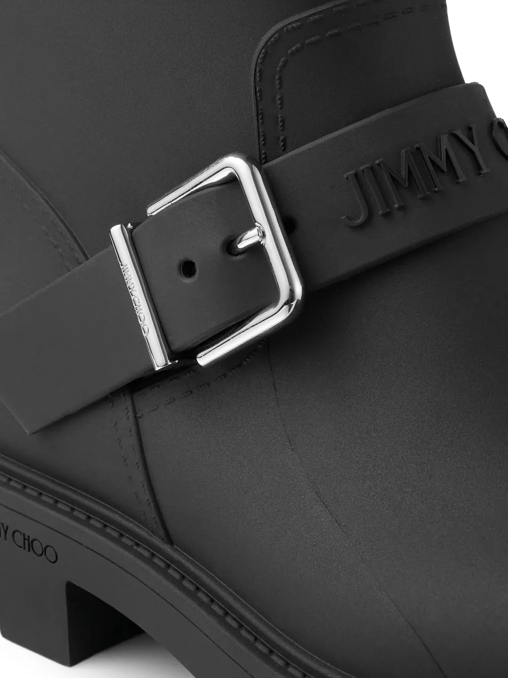 Jimmy Choo Biker Rain bikerlaarzen met gesp Zwart