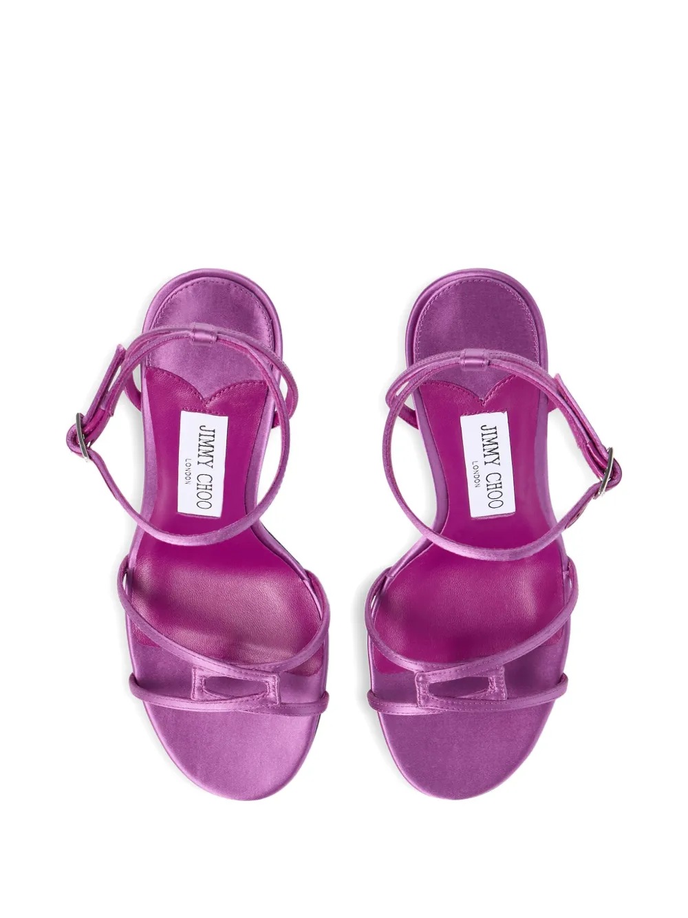 Jimmy Choo 100 Mm Leo Round-toe Sandals In Purple