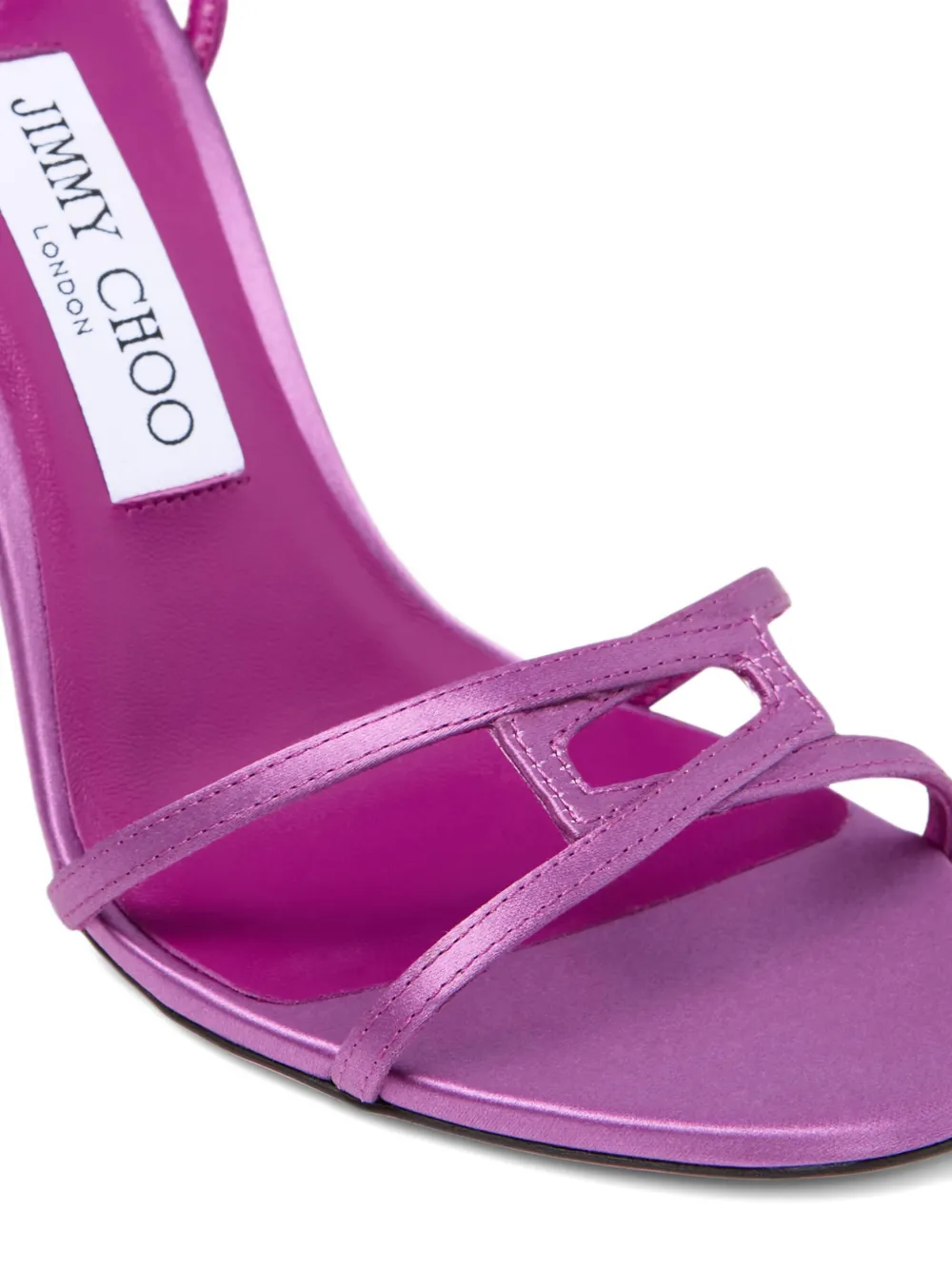 Jimmy Choo 100 Mm Leo Round-toe Sandals In Purple
