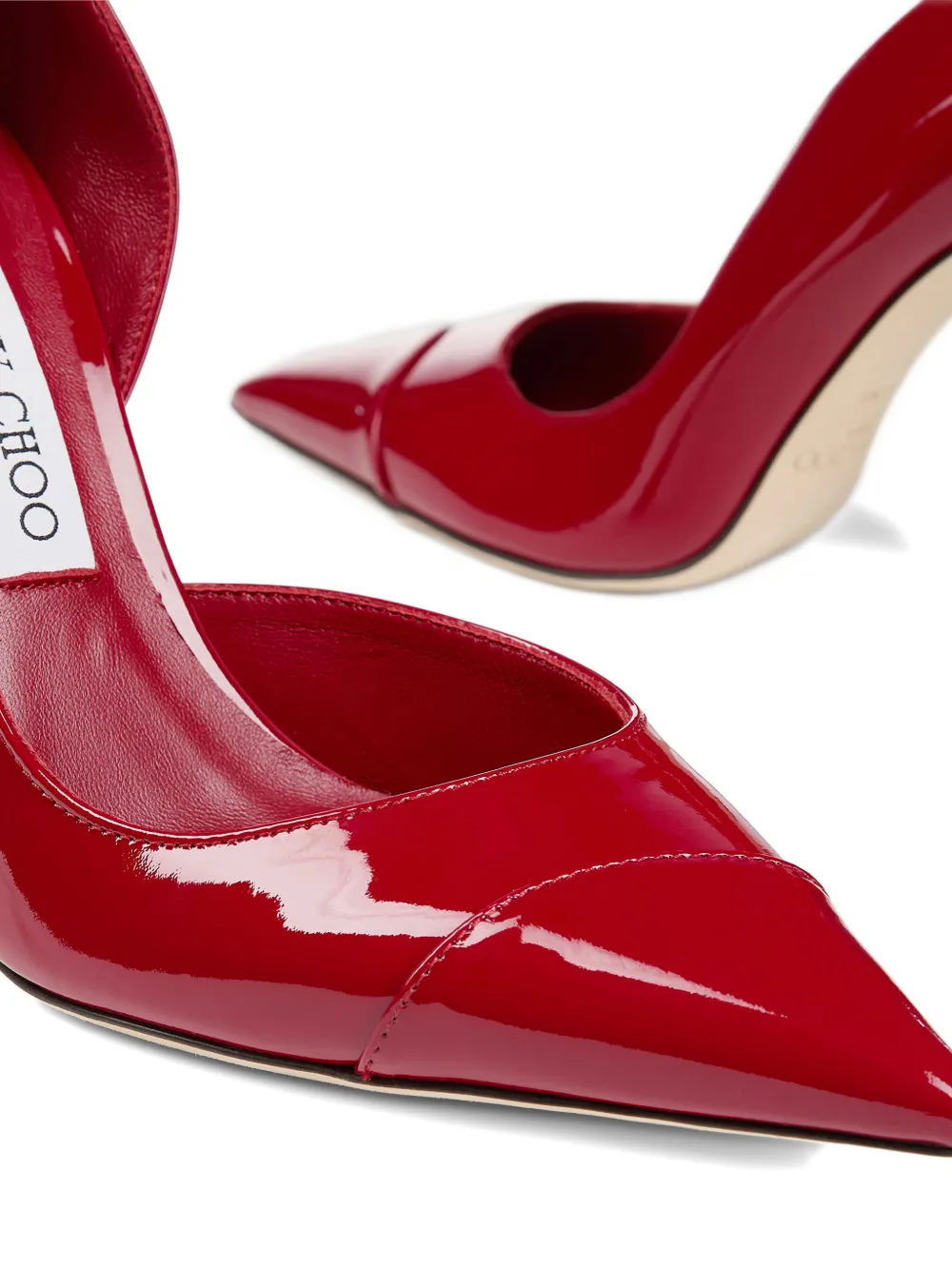 Jimmy Choo 100 mm Brigitte pumps met puntige neus Rood