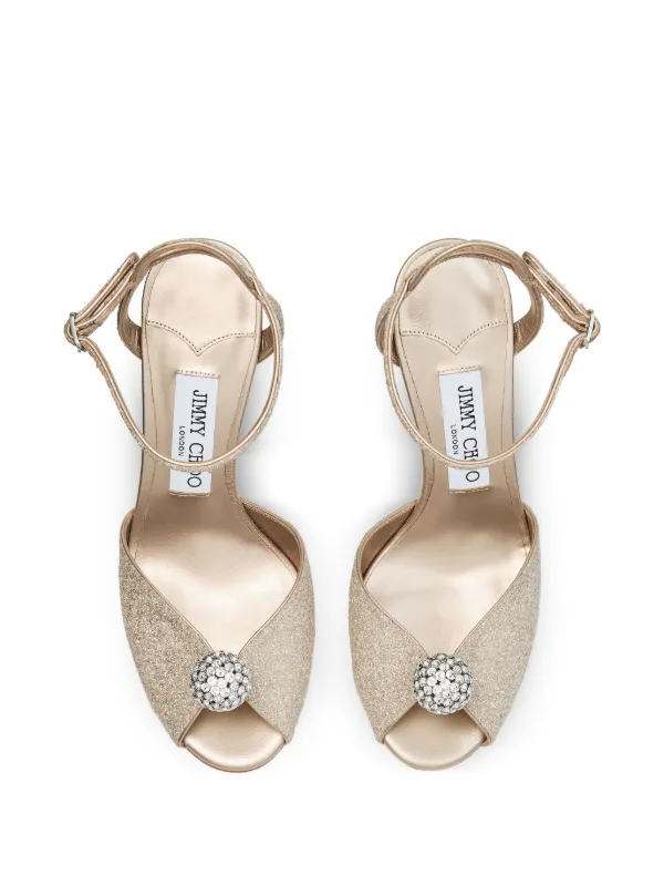 Jimmy Choo Sacora 85 crystal-embellished Sandals | Gold | FARFETCH ZA