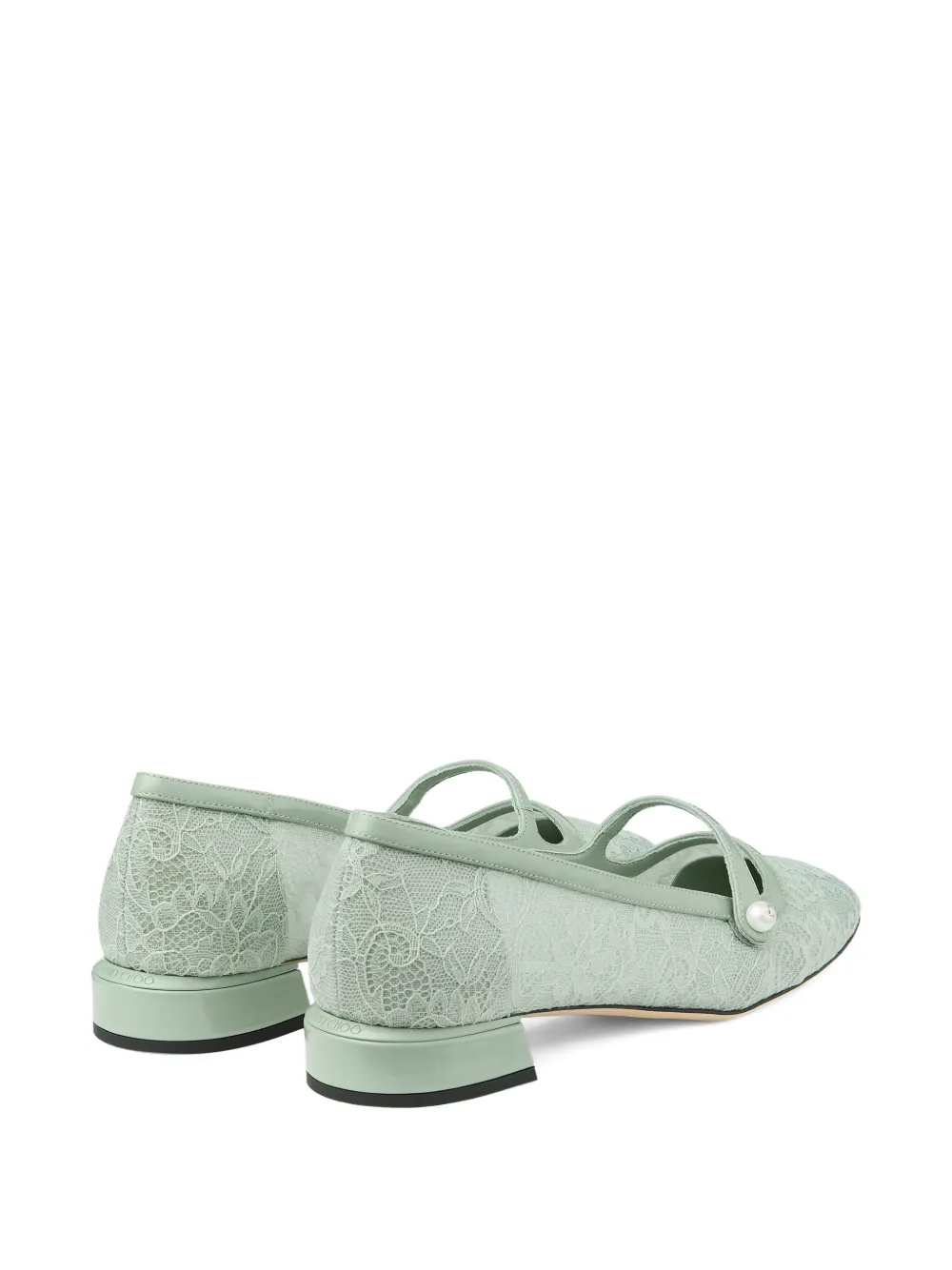 Jimmy Choo Elisa kanten ballerina's met parel Groen