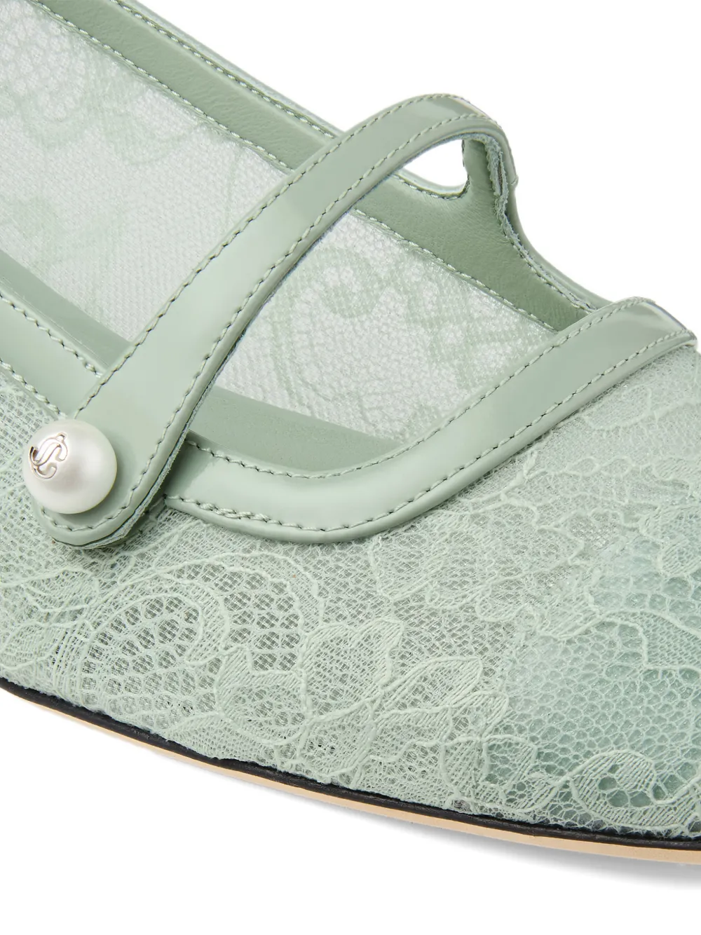 Jimmy Choo Elisa kanten ballerina's met parel Groen