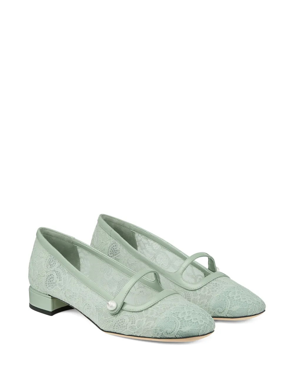 Jimmy Choo Elisa kanten ballerina's met parel Groen