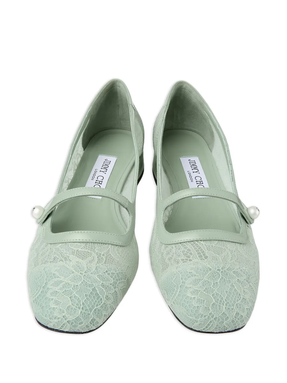 Jimmy Choo Elisa kanten ballerina's met parel Groen