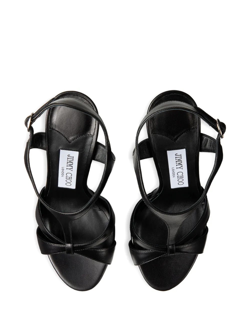 Jimmy Choo 120 mm Kesia sandalen met plateauzool en strik Zwart