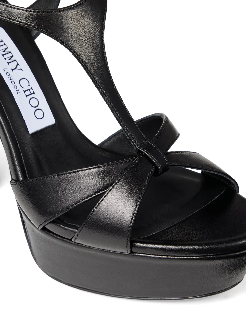 Jimmy Choo 120 mm Kesia sandalen met plateauzool en strik Zwart