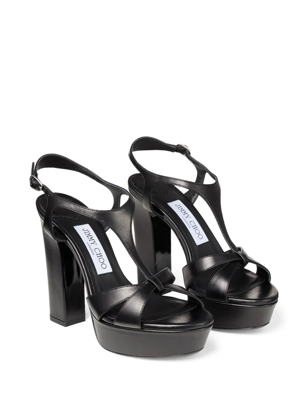 Jimmy Choo 120 mm Kesia sandalen met plateauzool en strik Zwart