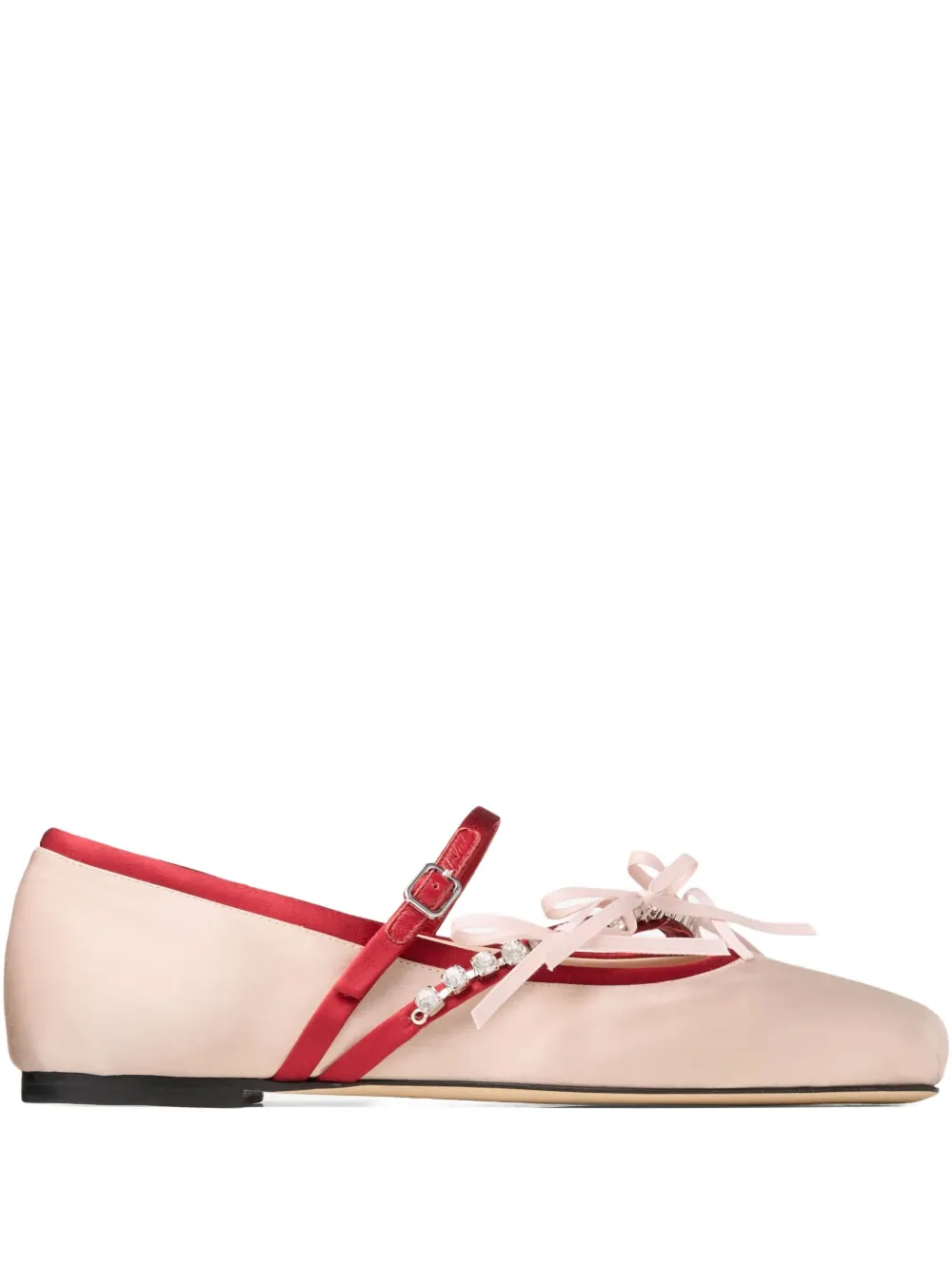 Jimmy Choo Loli Embellished Satin Ballet Flats In Pink