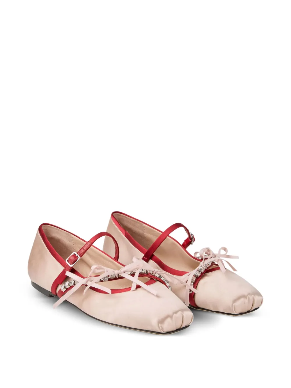 Jimmy Choo Loli Embellished Satin Ballet Flats In Pink