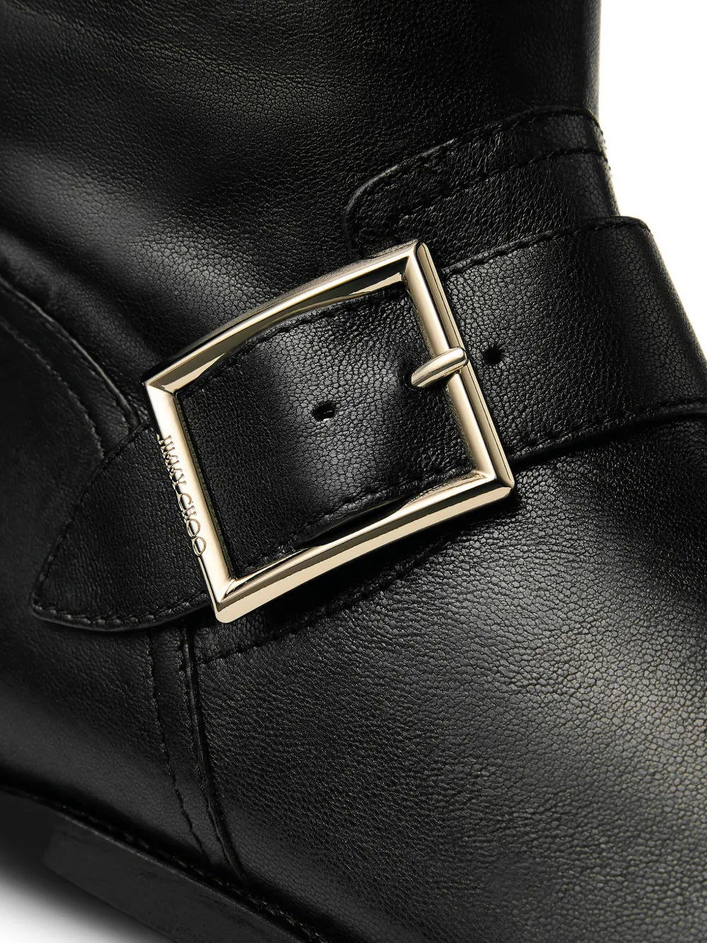 Jimmy Choo Biker Mid Buckled Biker Boots In Black