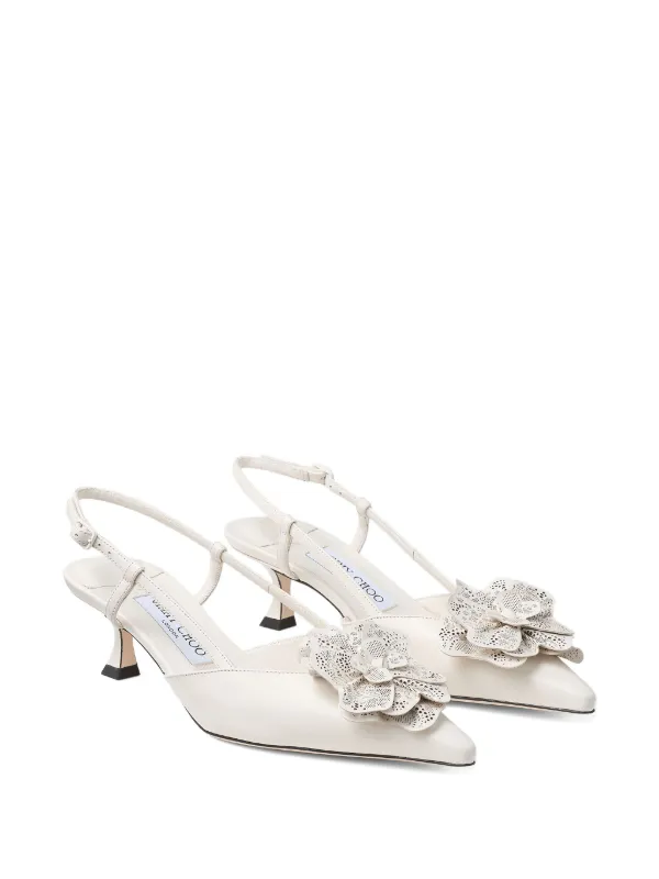 Jimmy Choo Mimmi Sling Back 50 Pumps | White | FARFETCH
