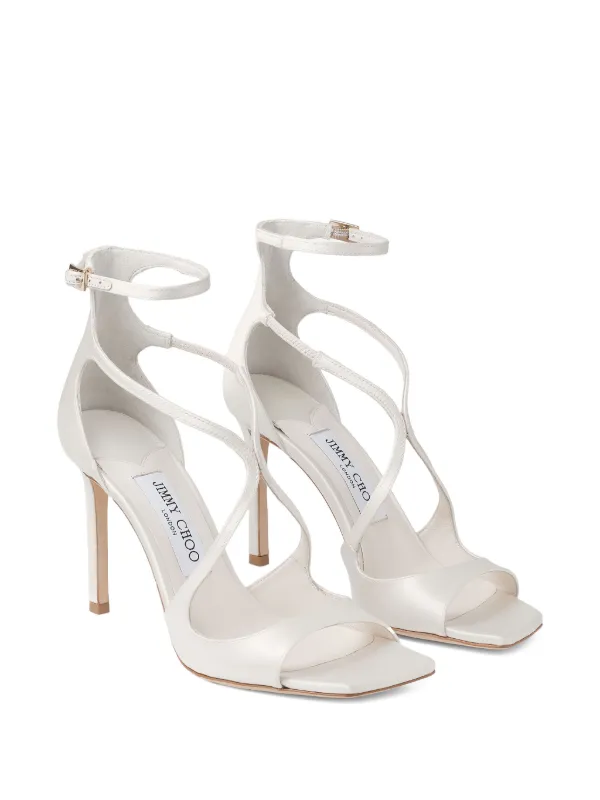 Jimmy Choo Azia 95 T-strap Sandals | White | FARFETCH