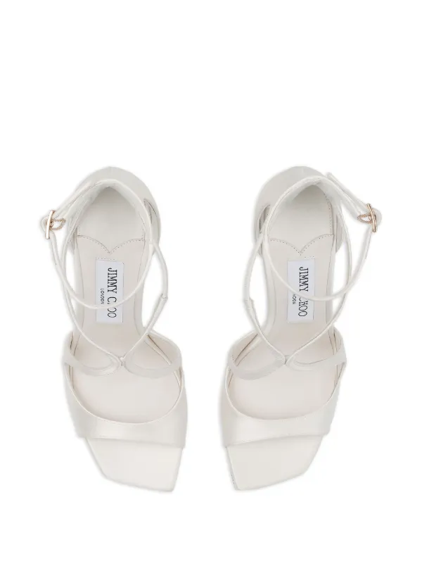 Jimmy Choo Azia 95 T-strap Sandals | White | FARFETCH