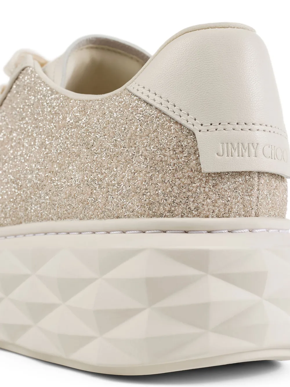 Jimmy Choo Diamond Light Maxi F sneakers met plateauzool Beige