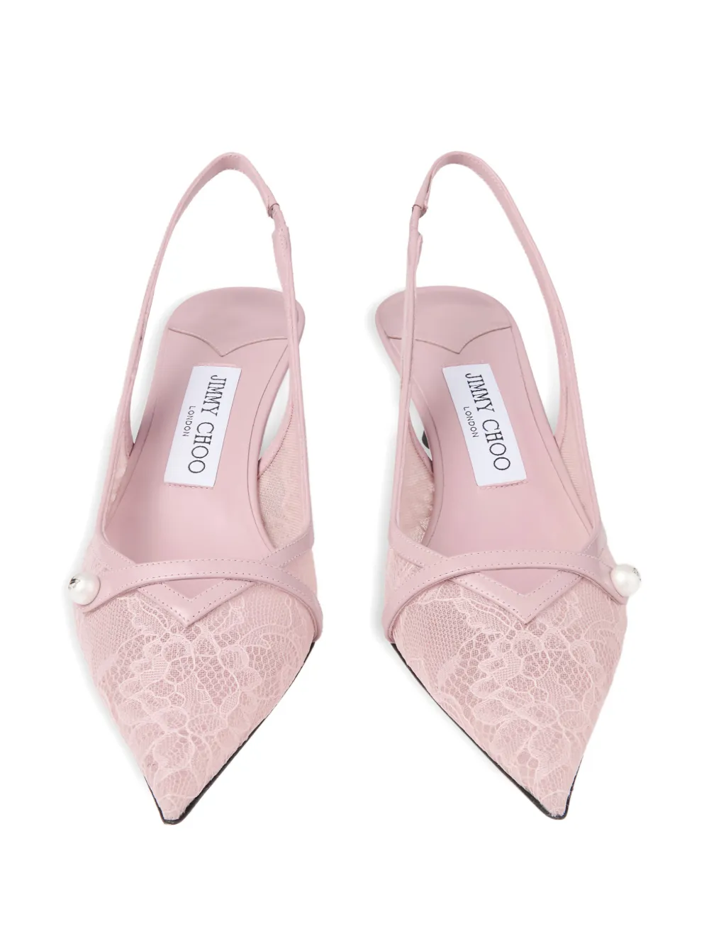 Jimmy Choo Amita lace pearl pumps Roze