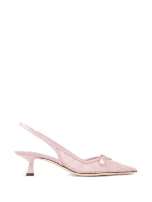JIMMY CHOO パール装飾 スリングバック パンプス38 Jimmy Choo パールペンダント スリングバック パンプス | ピンク