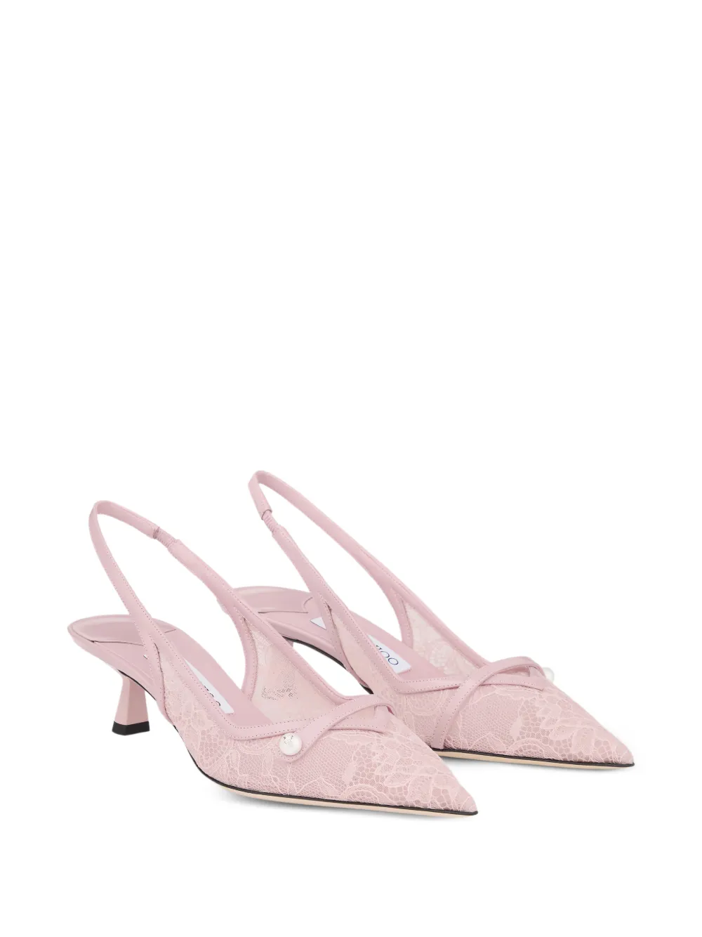  Jimmy Choo Amita Lace Pearl Pumps - Pink 