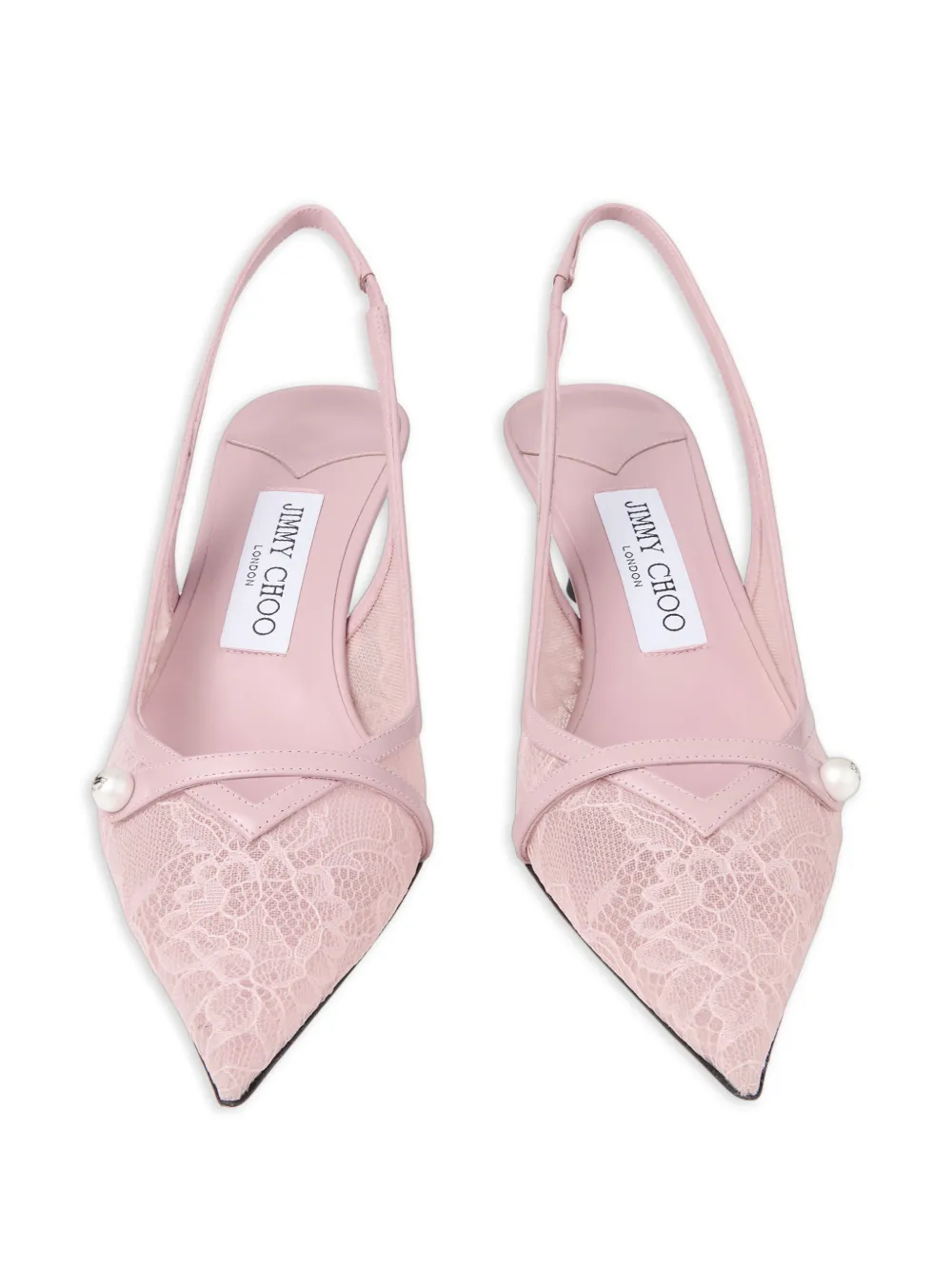  Jimmy Choo Amita Lace Pearl Pumps - Pink 