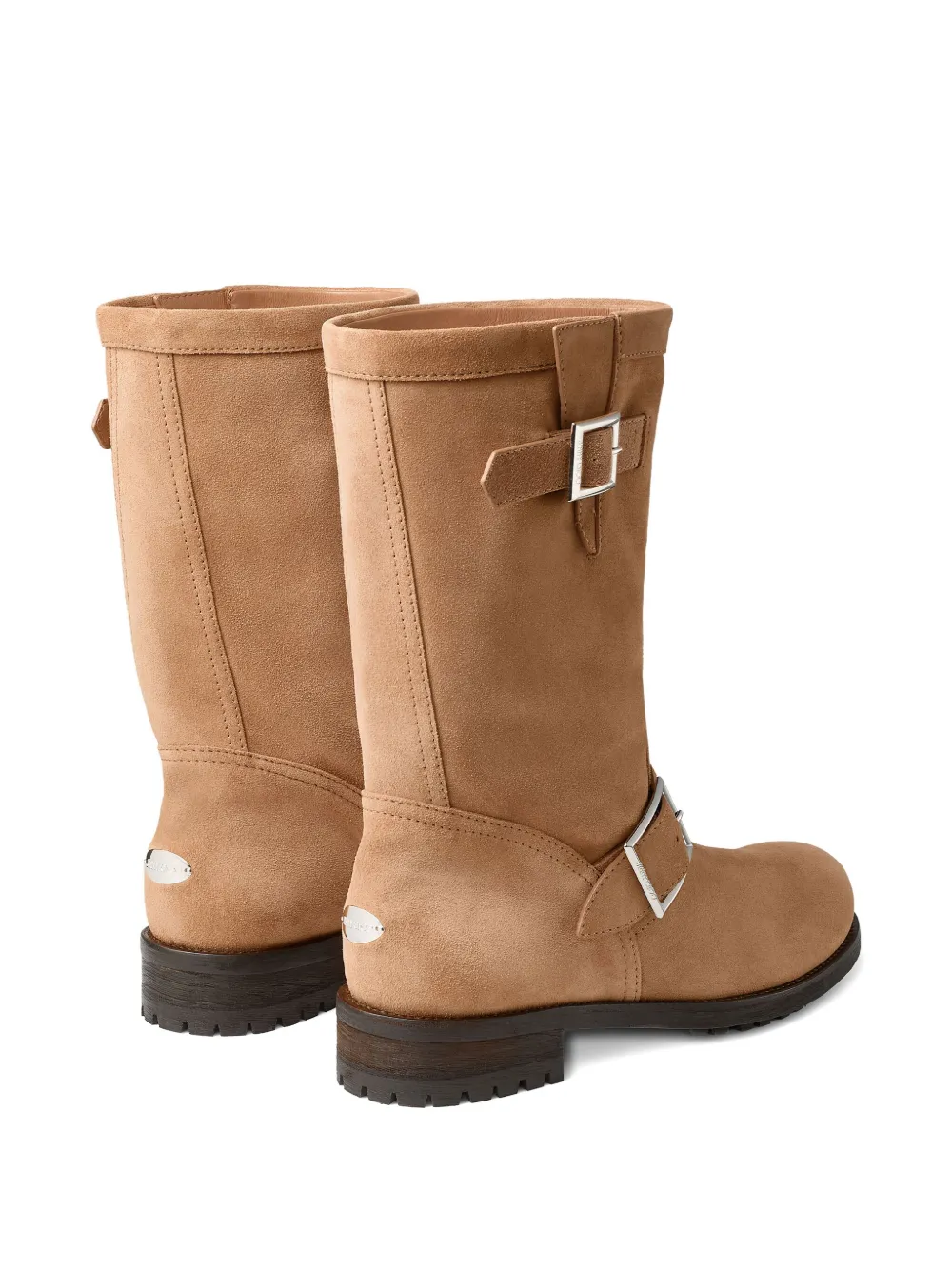 Jimmy Choo Buckle Biker Boot In Neutral