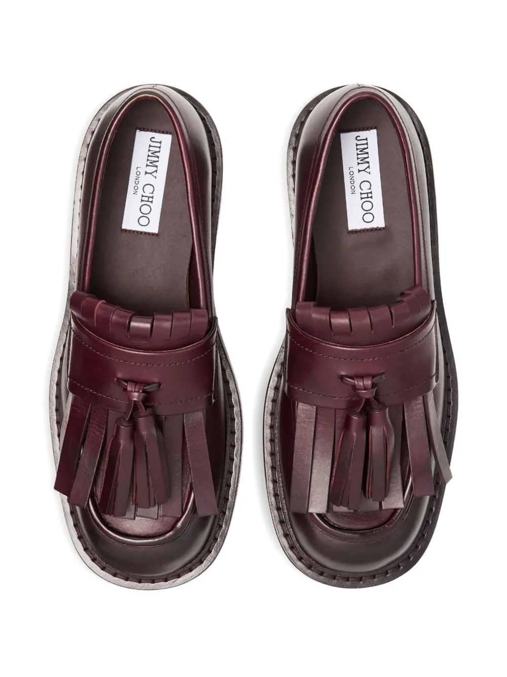 Jimmy Choo Buff loafers met franje Rood