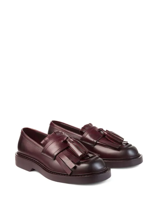 Jimmy Choo Buff fringe-detail Loafers | Red | FARFETCH display picture 2