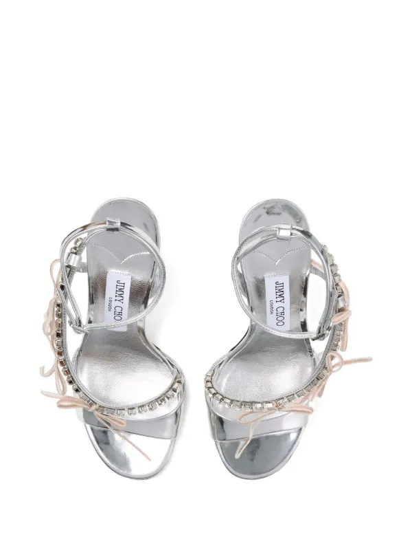Jimmy Choo Sandália Lula Com Aplicação De Cristais e Laço