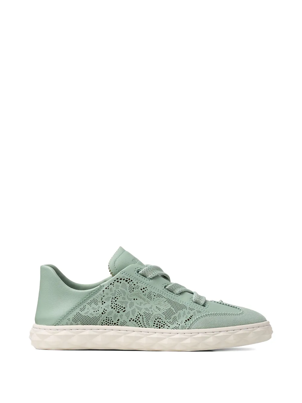 Jimmy Choo Diamond laced laser-cut sneakers - Verde