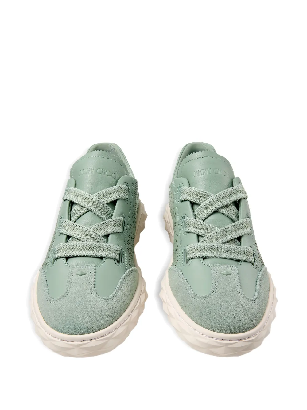 Jimmy Choo Diamond laced laser-cut sneakers Groen