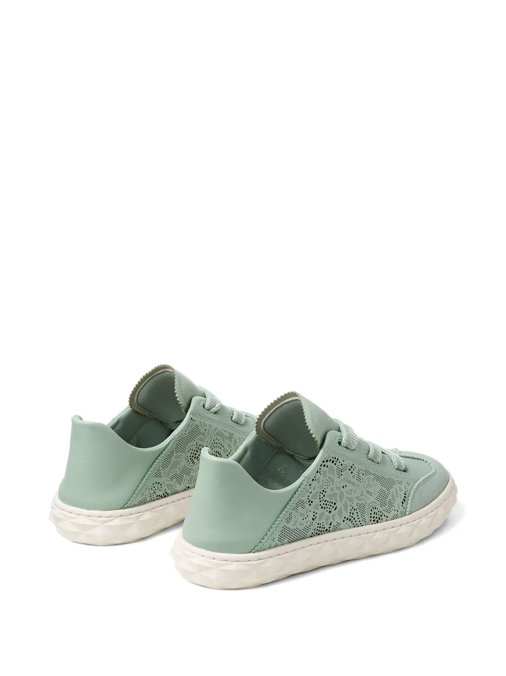 Jimmy Choo Diamond laced laser-cut sneakers Groen