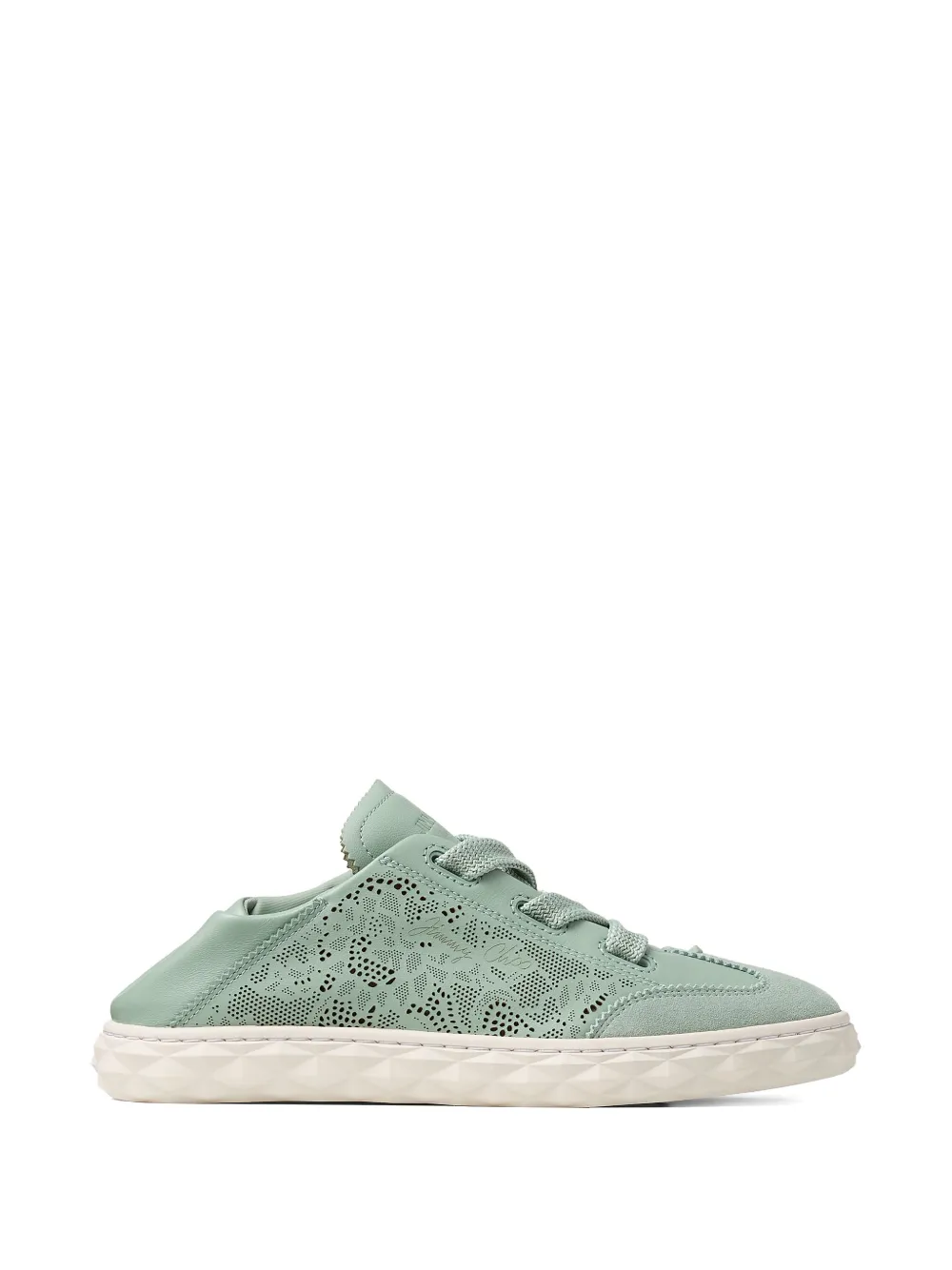 Jimmy Choo Diamond laced laser-cut sneakers Groen