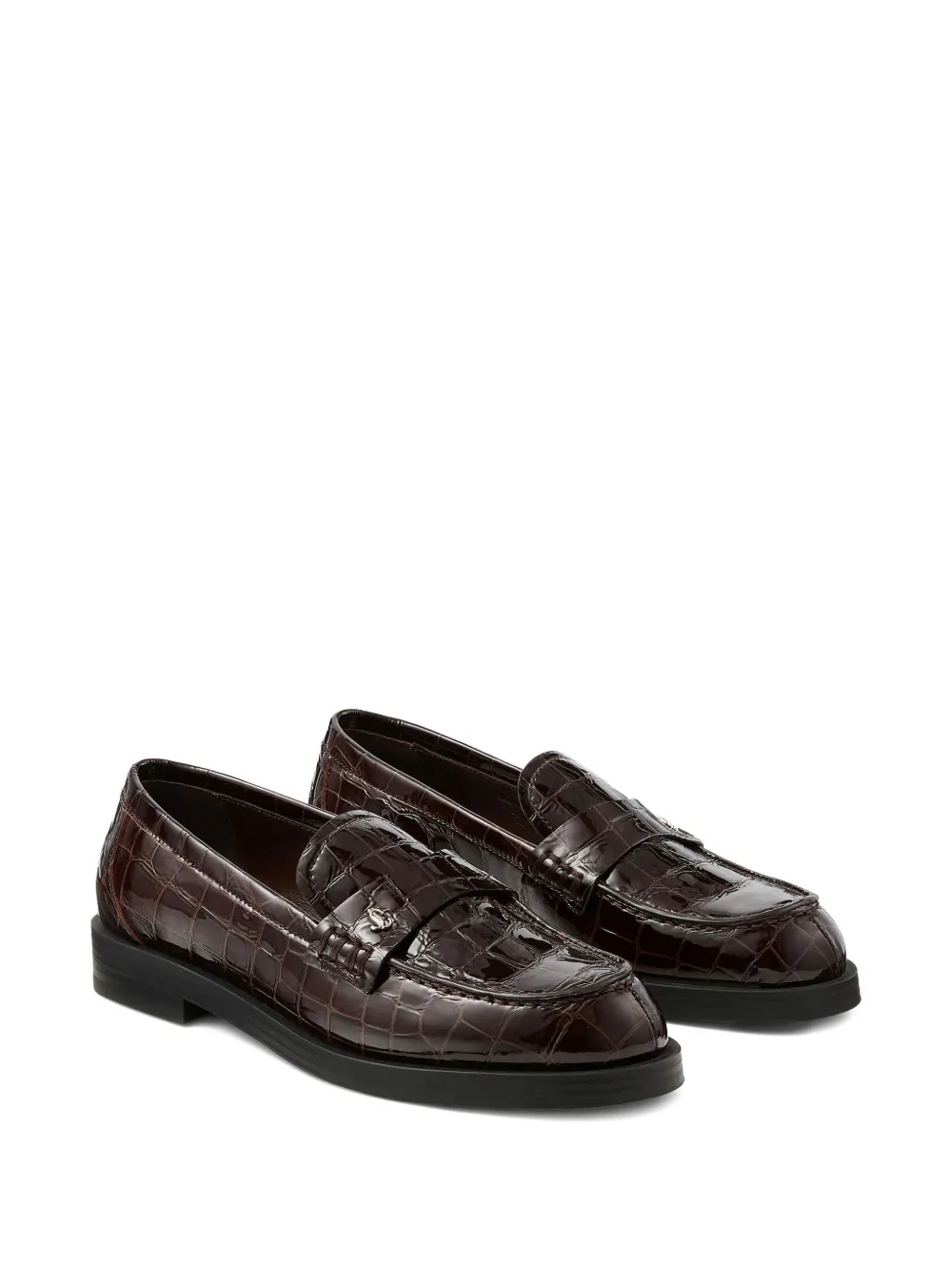 Jimmy Choo Ivy crocodile-embossed loafers - Bruin